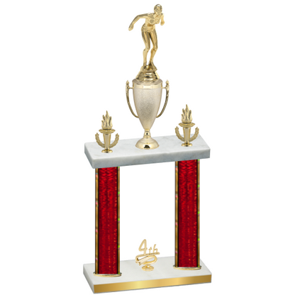 Double Red Glacier Fourth Place Tennis Trophy