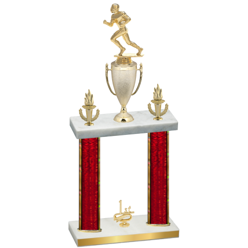 Double Red Glacier First Place Football Trophy