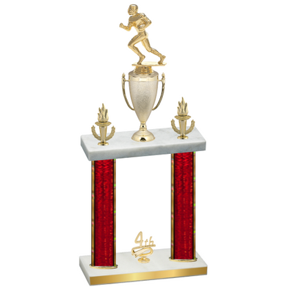 Double Red Glacier Fourth Place Football Trophy