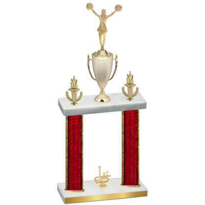 Double Red Glacier First Place Cheerleading Trophy