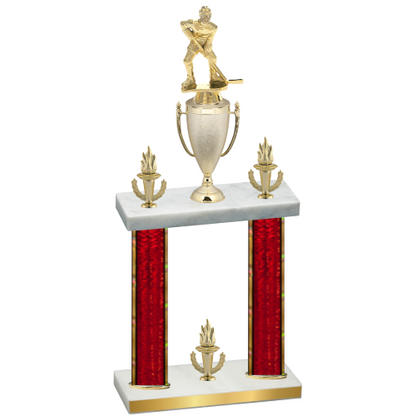Double Red Glacier Victory Hockey Trophy