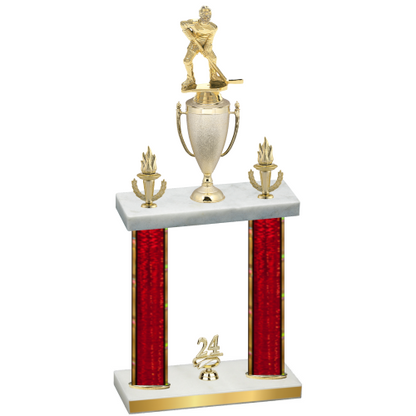 Double Red Glacier Year Hockey Trophy