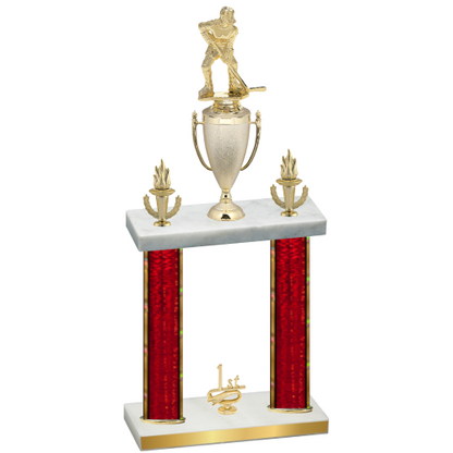 Double Red Glacier First Place Hockey Trophy