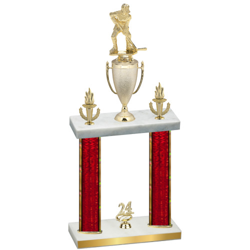 Double Red Glacier Year Hockey Trophy