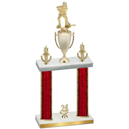 Double Red Glacier Year Hockey Trophy