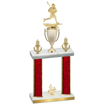 Double Red Glacier Fourth Place Lacrosse Trophy