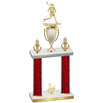 Double Red Glacier Third Place Lacrosse Trophy