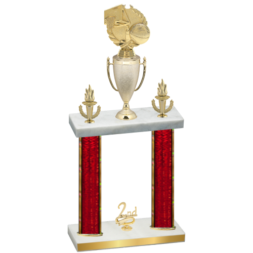 Double Red Glacier Second Place Basketball Trophy