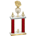 Double Red Glacier Year Basketball Trophy