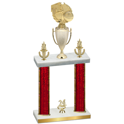 Double Red Glacier Year Basketball Trophy