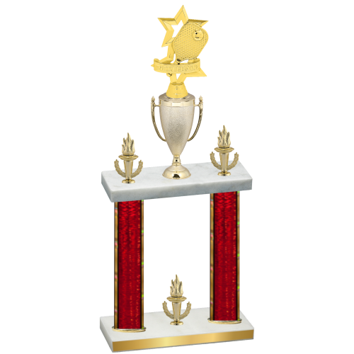 Double Red Glacier Victory Pickleball Trophy