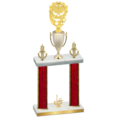 Double Red Glacier First Place Pickleball Trophy