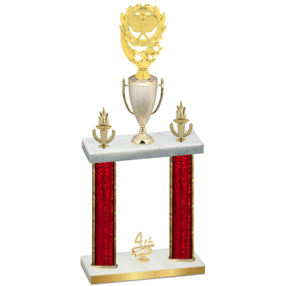 Double Red Glacier Fourth Place Pickleball Trophy