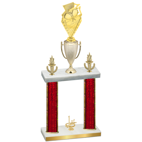 Double Red Glacier First Place Pickleball Trophy