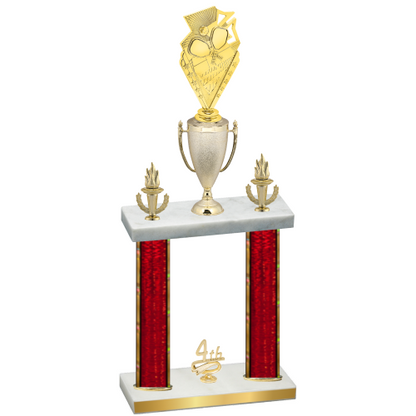 Double Red Glacier Fourth Place Pickleball Trophy