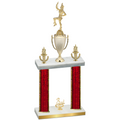 Double Red Glacier Third Place Majorette Trophy