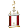 Double Red Glacier Victory Majorette Trophy