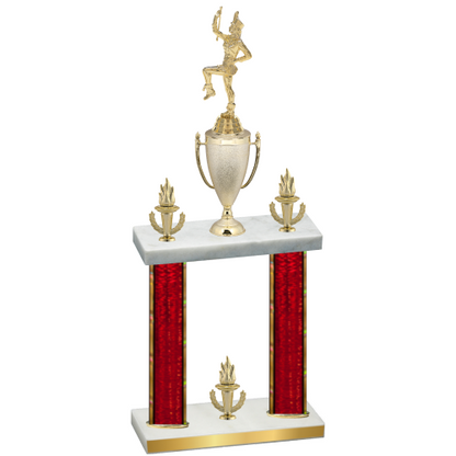 Double Red Glacier Victory Majorette Trophy