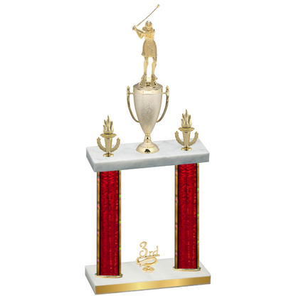 Double Red Glacier Third Place Golf Trophy