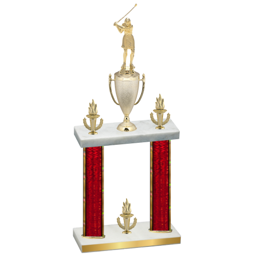 Double Red Glacier Victory Golf Trophy