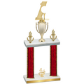 Double Red Glacier Fourth Place Golf Trophy