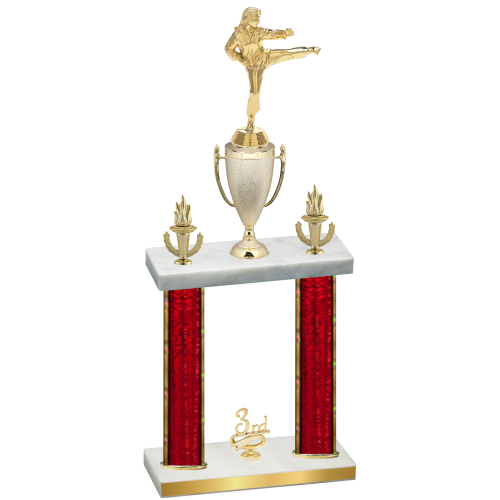 Double Red Glacier Third Place Karate Trophy