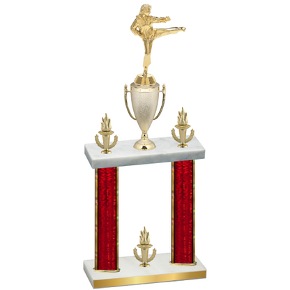 Double Red Glacier Victory Karate Trophy