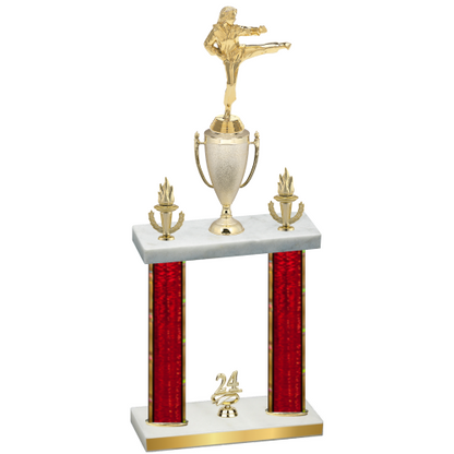 Double Red Glacier Year Karate Trophy