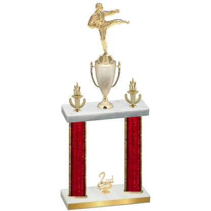 Double Red Glacier Second Place Karate Trophy