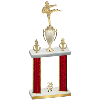 Double Red Glacier Year Karate Trophy
