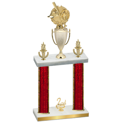 Double Red Glacier Second Place Baseball Trophy