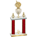 Double Red Glacier Fourth Place Baseball Trophy