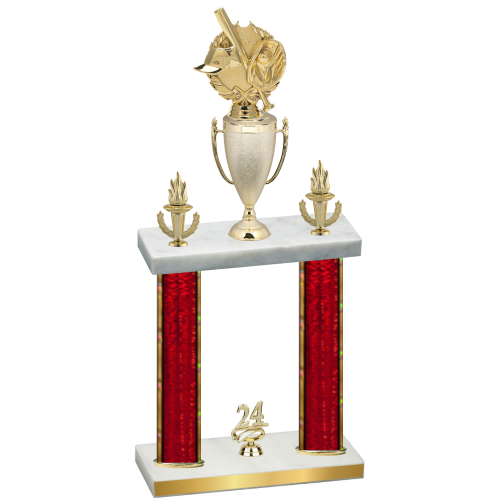 Double Red Glacier Year Baseball Trophy