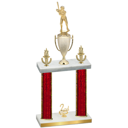 Double Red Glacier Second Place Baseball Trophy