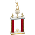 Double Red Glacier Fourth Place Baseball Trophy