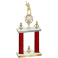Double Red Glacier Victory Baseball Trophy