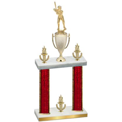 Double Red Glacier Victory Baseball Trophy