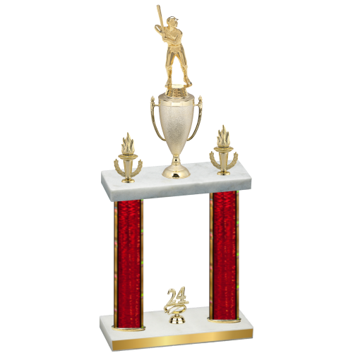 Double Red Glacier Year Baseball Trophy