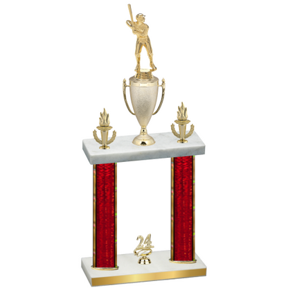 Double Red Glacier Year Baseball Trophy