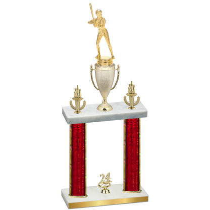 Double Red Glacier Year Softball Trophy