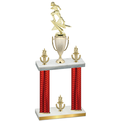 Double Red Carbon Fiber Victory Football Trophy