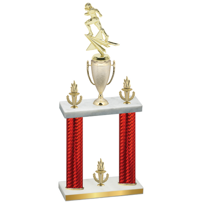 Double Red Carbon Fiber Victory Football Trophy