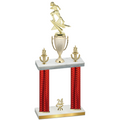 Double Red Carbon Fiber Year Football Trophy