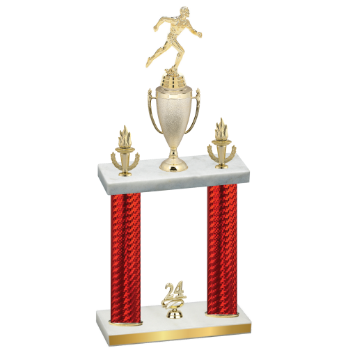 Double Red Carbon Fiber Year Running Trophy