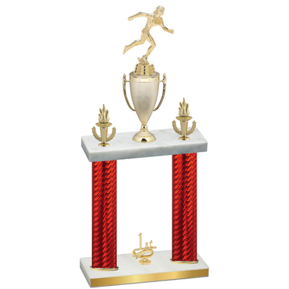 Double Red Carbon Fiber First Place Running Trophy