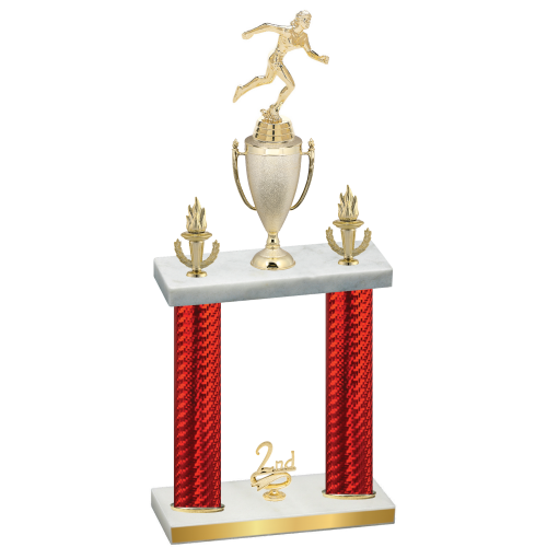 Double Red Carbon Fiber Second Place Running Trophy
