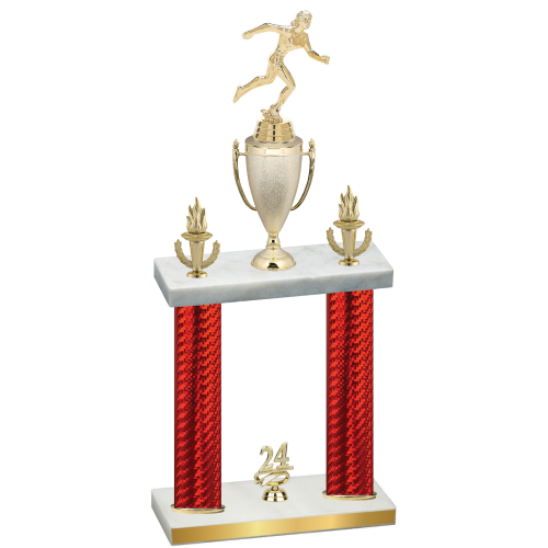 Double Red Carbon Fiber Year Running Trophy