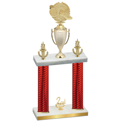 Double Red Carbon Fiber Second Place Running Trophy