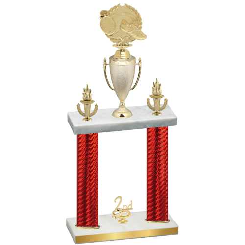 Double Red Carbon Fiber Second Place Running Trophy