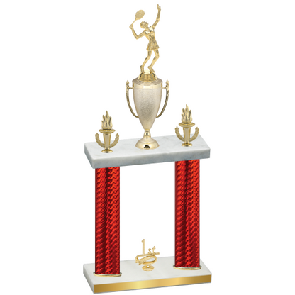 Double Red Carbon Fiber First Place Tennis Trophy